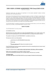 EasyLOAD-615A End User License Agreement